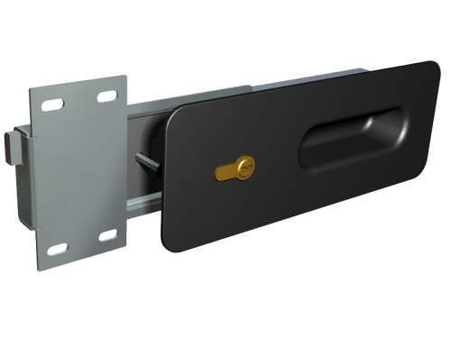 [107005021] Heavy slide bolt with cylinder lock