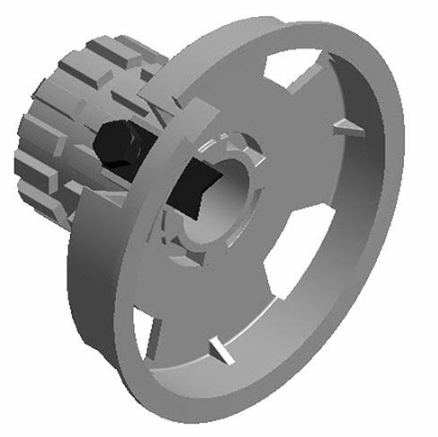 [108004024] Crawford veerplug voor M-veer, hex as, links