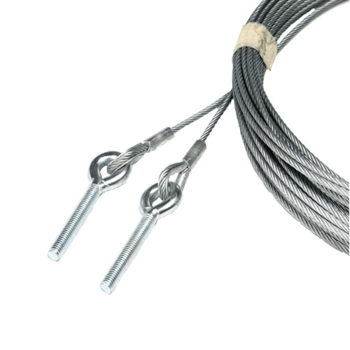 [108012047] Drahtseil 4mm, Länge = 15000mm, mit Schraubenring M10 und Kausche