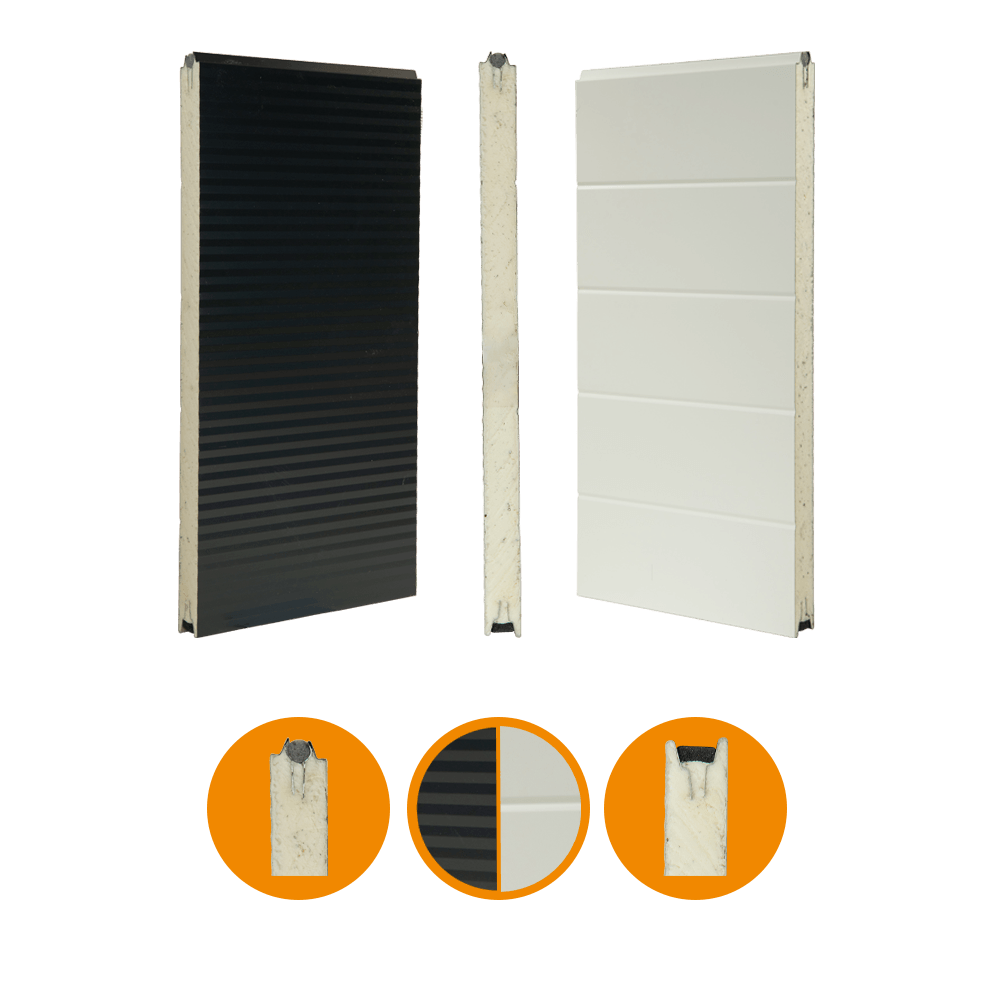 [102001085-a] Alpha Door door section. ISO Micro. 40x610. RAL7016/RAL 9002 (Ensemble complet, Standard, Standard)
