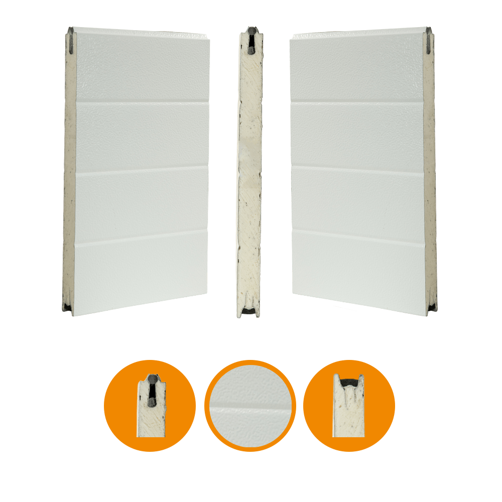 [102001046-a] Alsta T7 door panel. steel. 40x488mm RAL 9002/RAL 9010 (Unità completa, Standard, Standard)
