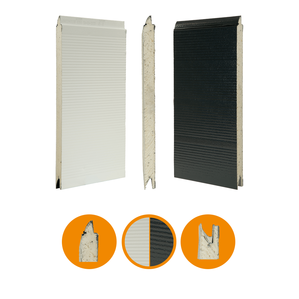 [102001025-a] Crawford door panel original 542. steel. 42x600mm. RAL 7016/RAL9002 (Ensemble complet, Standard, Standard)