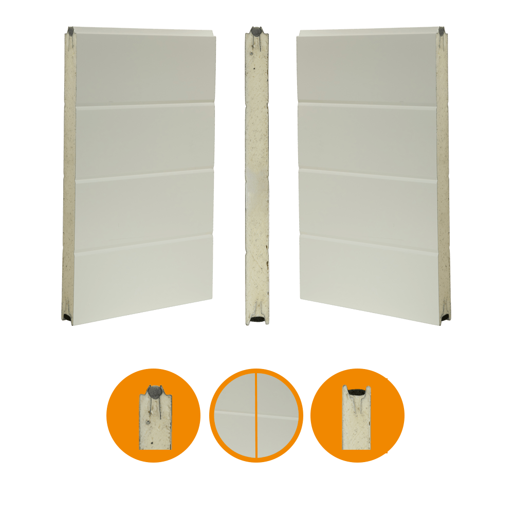 [102001082-a] Door panel 40x488mm. smooth / smooth RAL 9002/RAL 9002 (Whole unit, Standard, Standard)