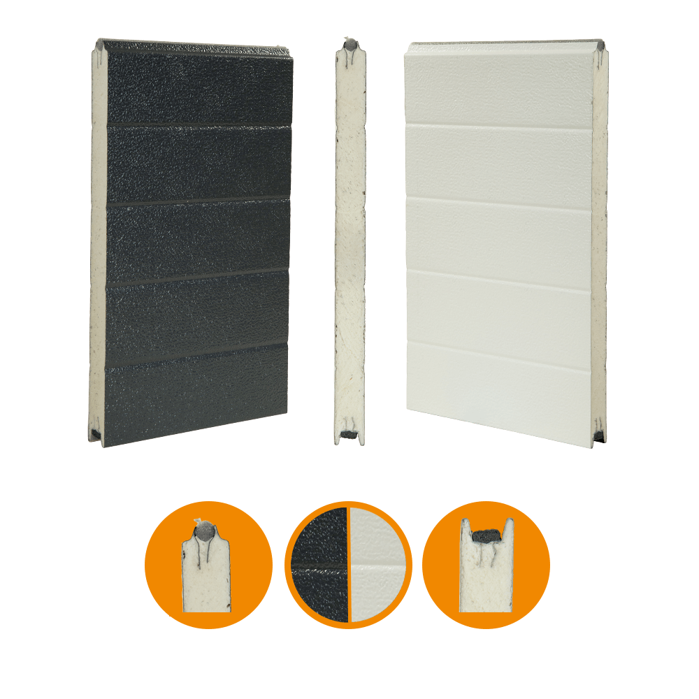 [102001103-a] Deurpaneel 40x500mm, stucco/stucco, RAL7016/RAL 9002 (Het geheel, Standaard, Standaard)