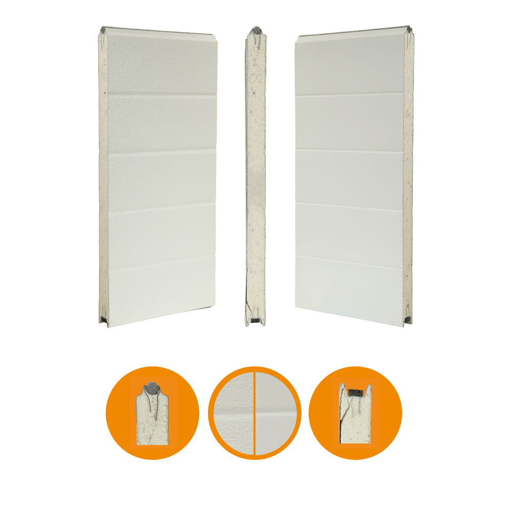 [102001004-a] Door panel 40x610mm, stucco / smooth RAL 9002/RAL 9002 (Whole unit, Standard, Standard)