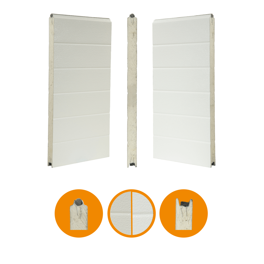 [102001006-a] Deurpaneel 40x610mm, stucco/stucco RAL 9010/RAL 9002 (Het geheel, Standaard, Standaard)
