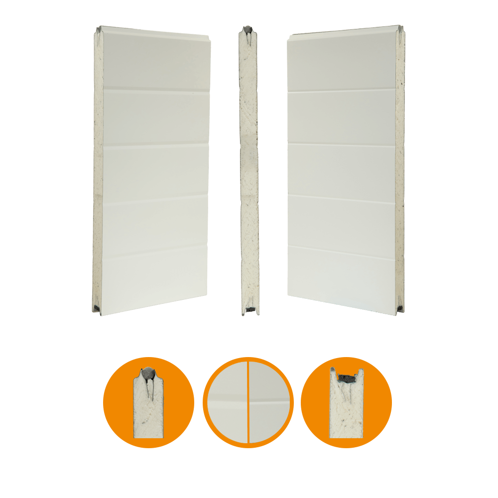 [102001003-a] Doorpanel 40x610mm, smooth / smooth RAL 9002/RAL 9002 (Ensemble complet, Standard, Standard)
