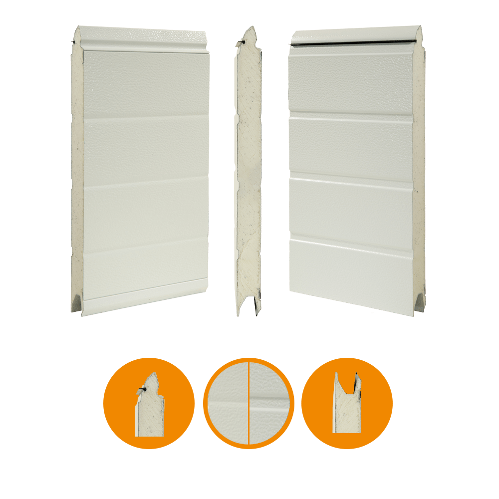 [102001016-a] Novoferm door panel 45x500mm, RAL 9002/RAL 9002 (Ensemble complet, Standard, Standard)