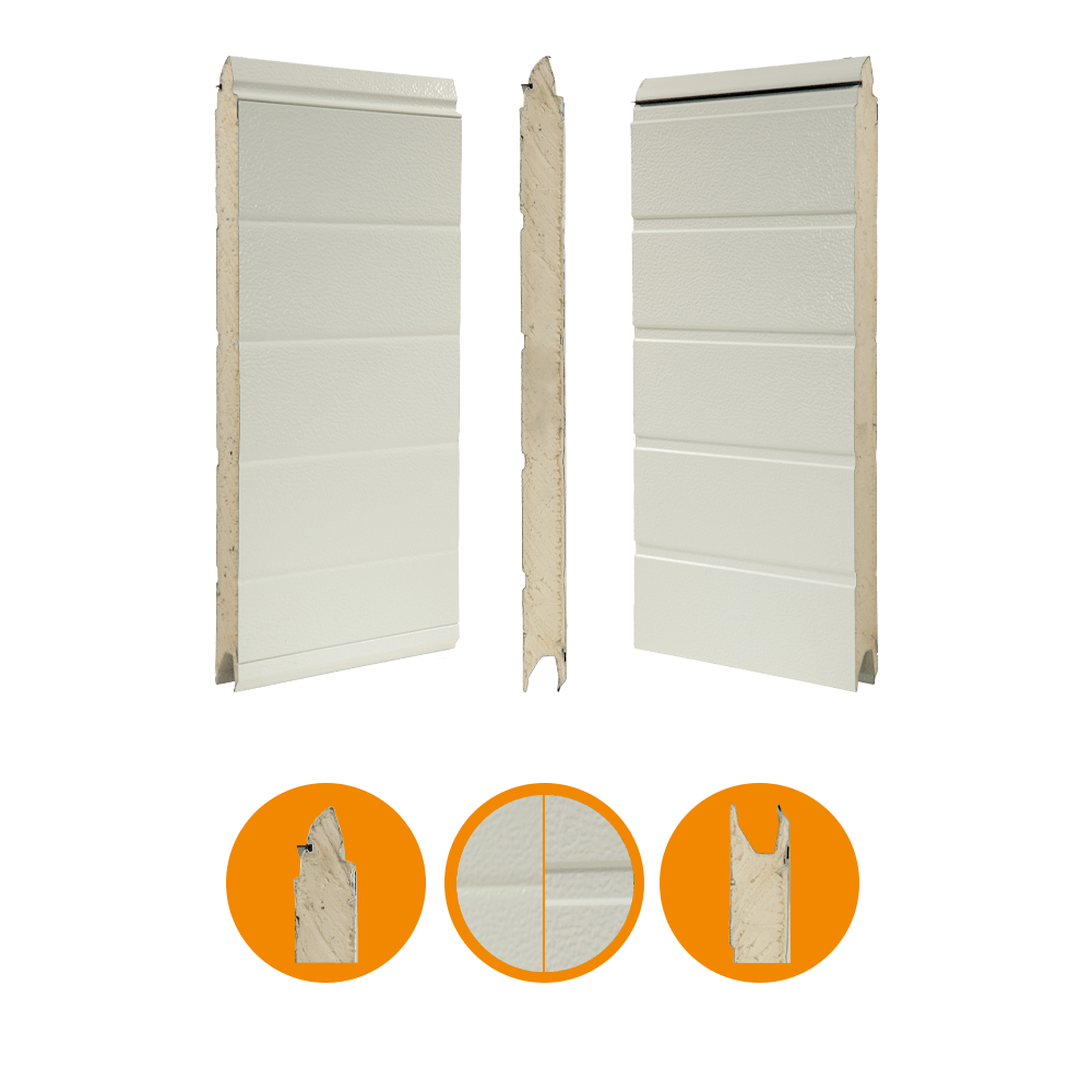 [102001017-a] Novoferm door panel 45x625mm, RAL 9002/RAL9002 (Ensemble complet, Standard, Standard)
